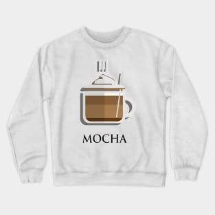 Hot Mocha coffee with whipped cream front view flat design style Crewneck Sweatshirt